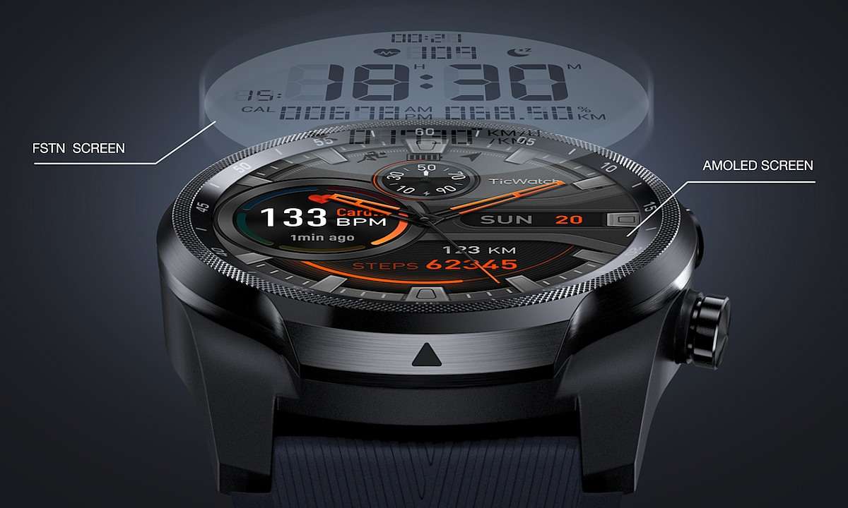 Mobvoi TicWatch Pro 4G LTE amold-lcd-aufbau