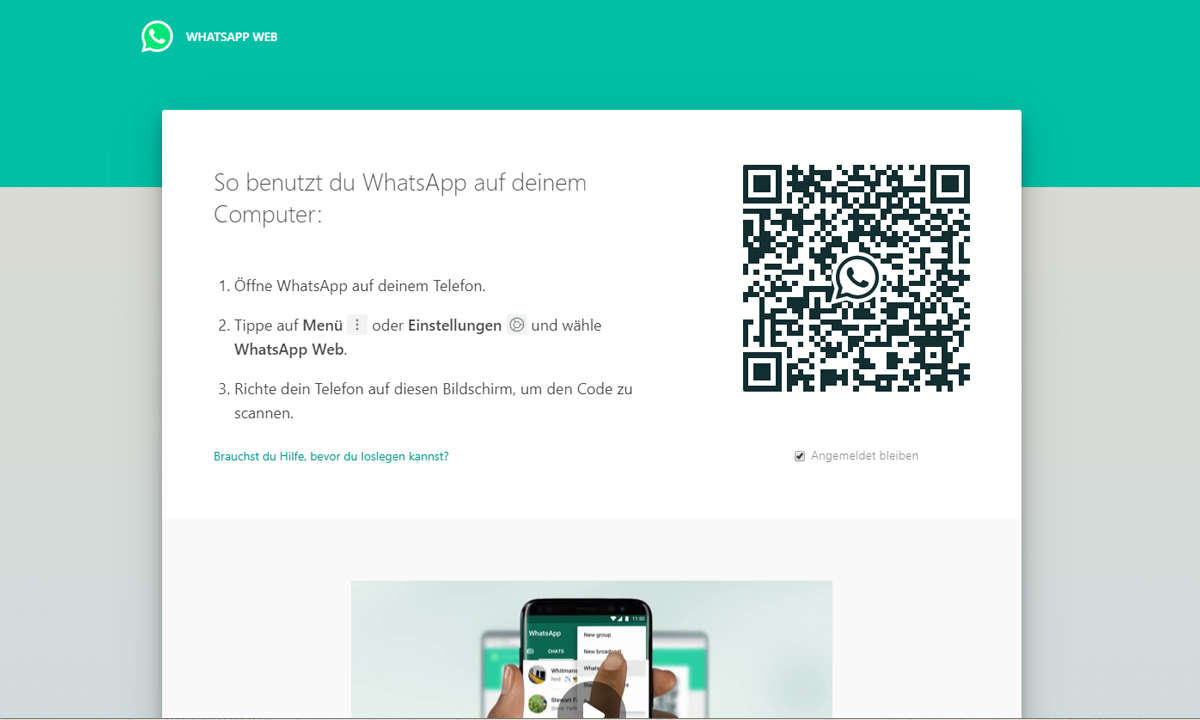 whatsapp web einrichten