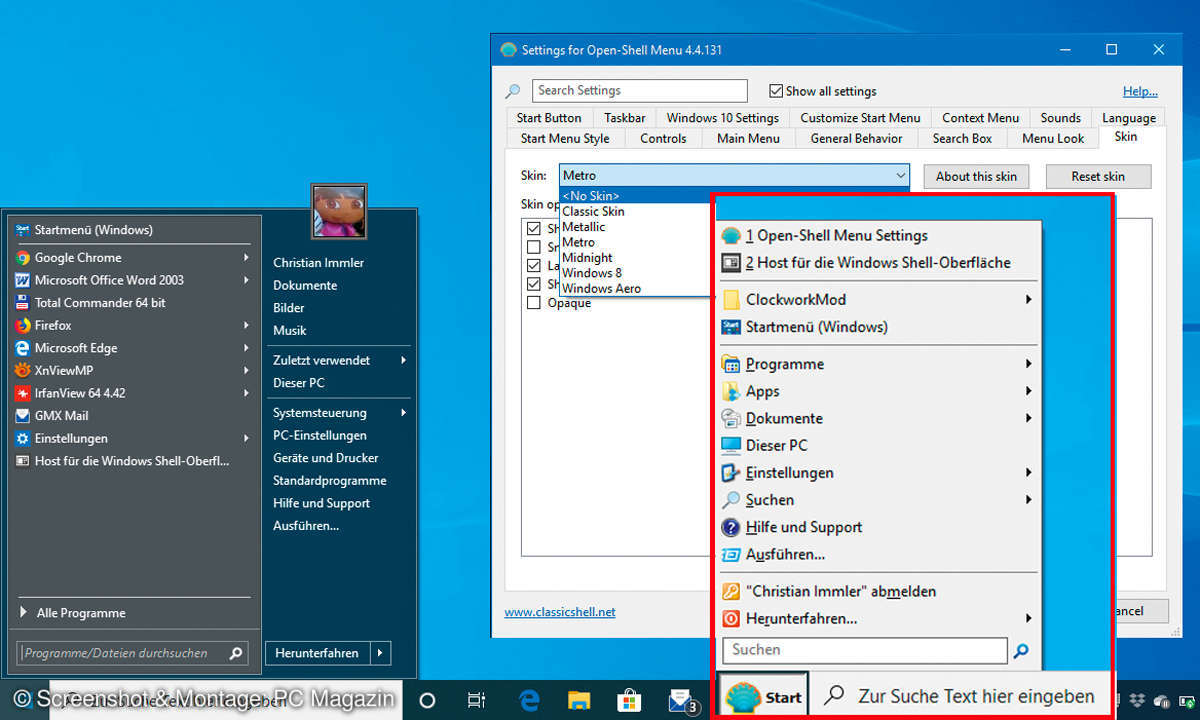 Windows 10: Klassische Startmenüs von Win7 oder XP mit Open-Shell-Menu einrichten - Tipp 4