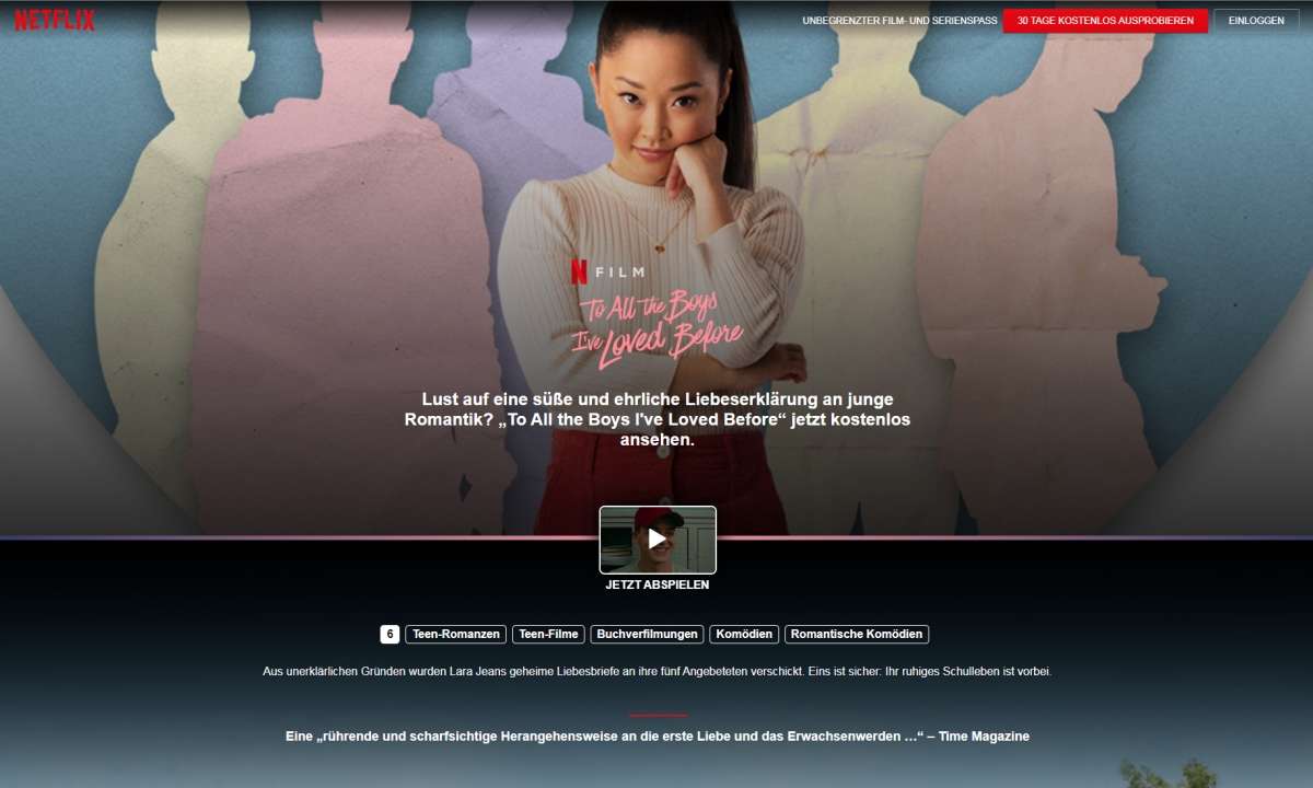 To All the Boys I've Loved Before: auf Netflix ohne Abo schauen