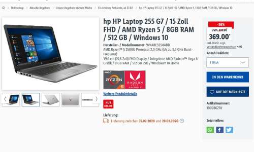 HP 255 G7 bei Lidl LaptopAngebot vergriffen beste Alternativen