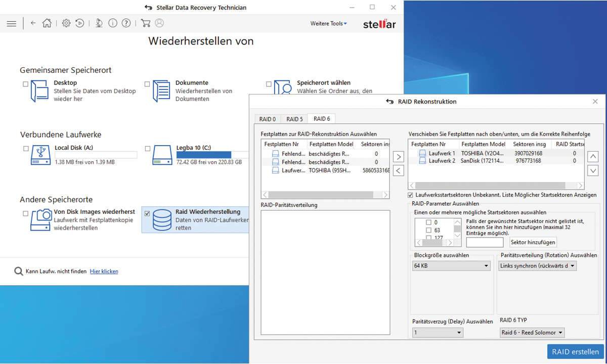 stellar-data-recovery-technician_screenshot_leufwerksauswahl