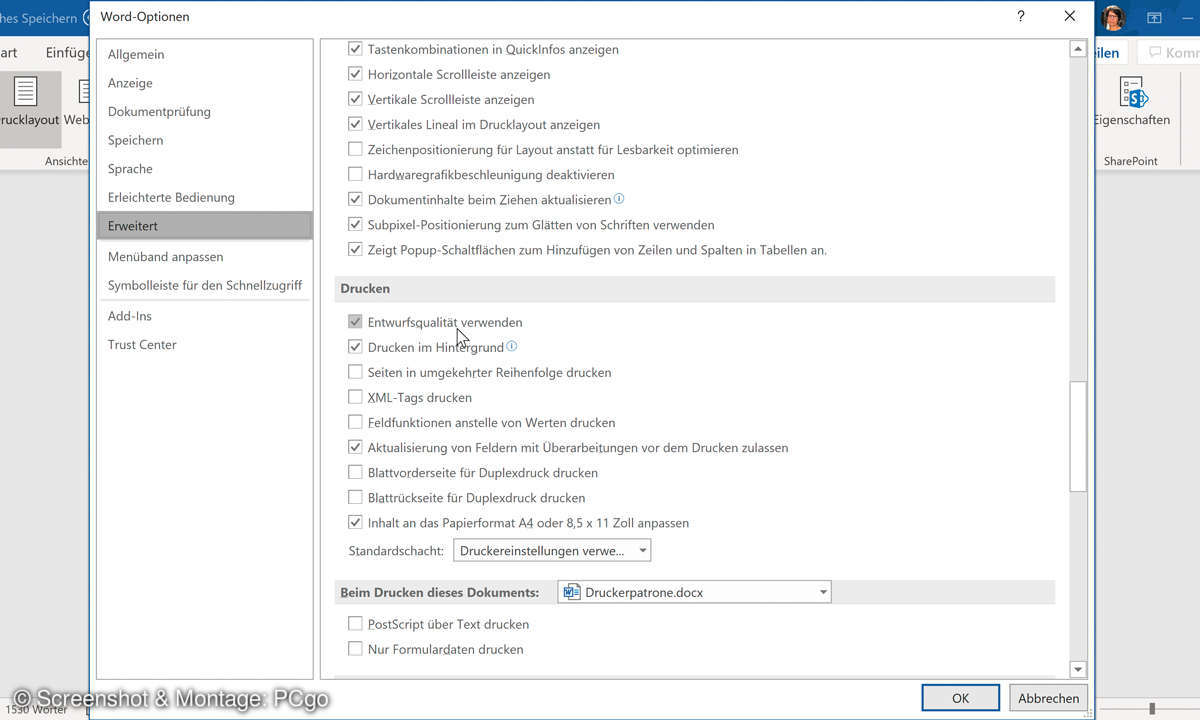 Druckkosten sparen: 7 praktische Tipps - Windows Screenshot