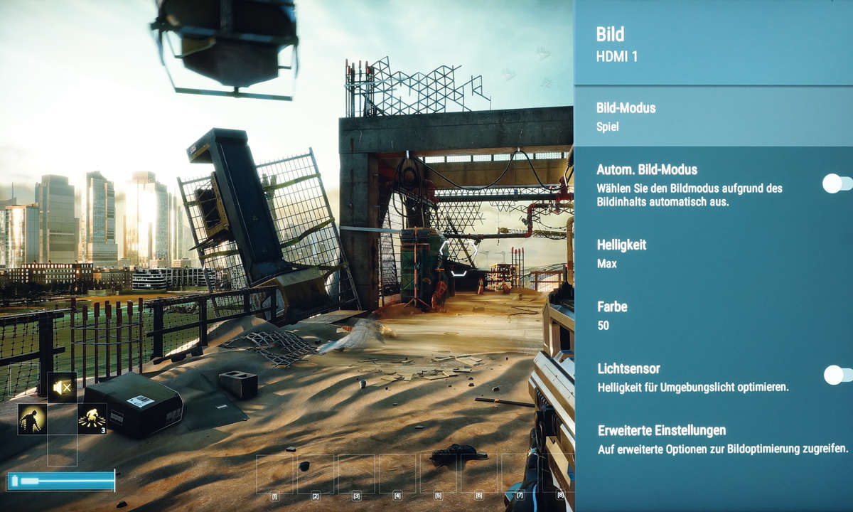 Gaming am TV: Sony KD-55XG8505 im Test - Menü Screenshot
