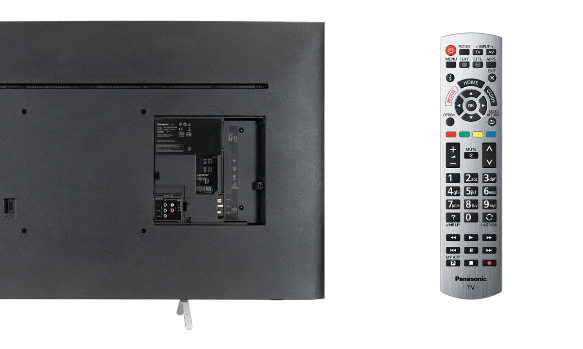 Gaming am TV: Panasonic TX-55GXW904 im Test - Anschlüsse und Fernbedienung