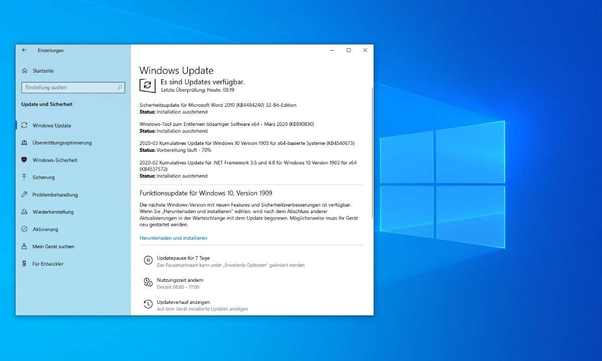 Windows 10: Neue Patches und Funktionsupdates