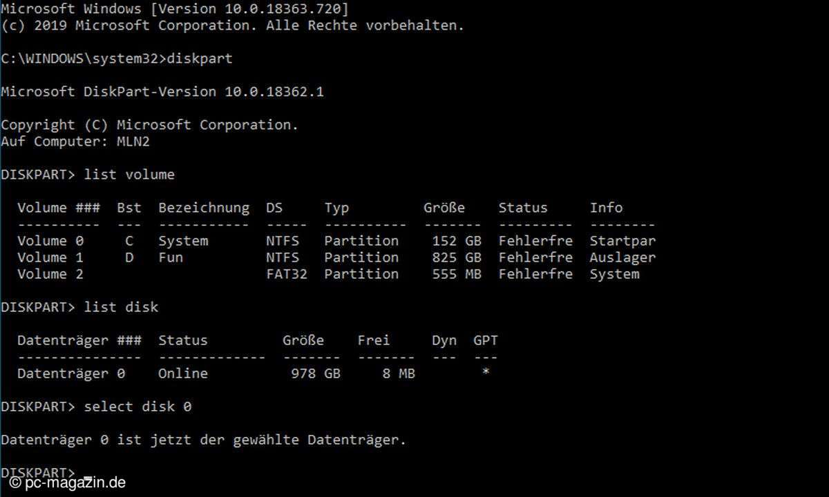 EFI-Systempartition und mehr: Laufwerksbuchstabe entfernen