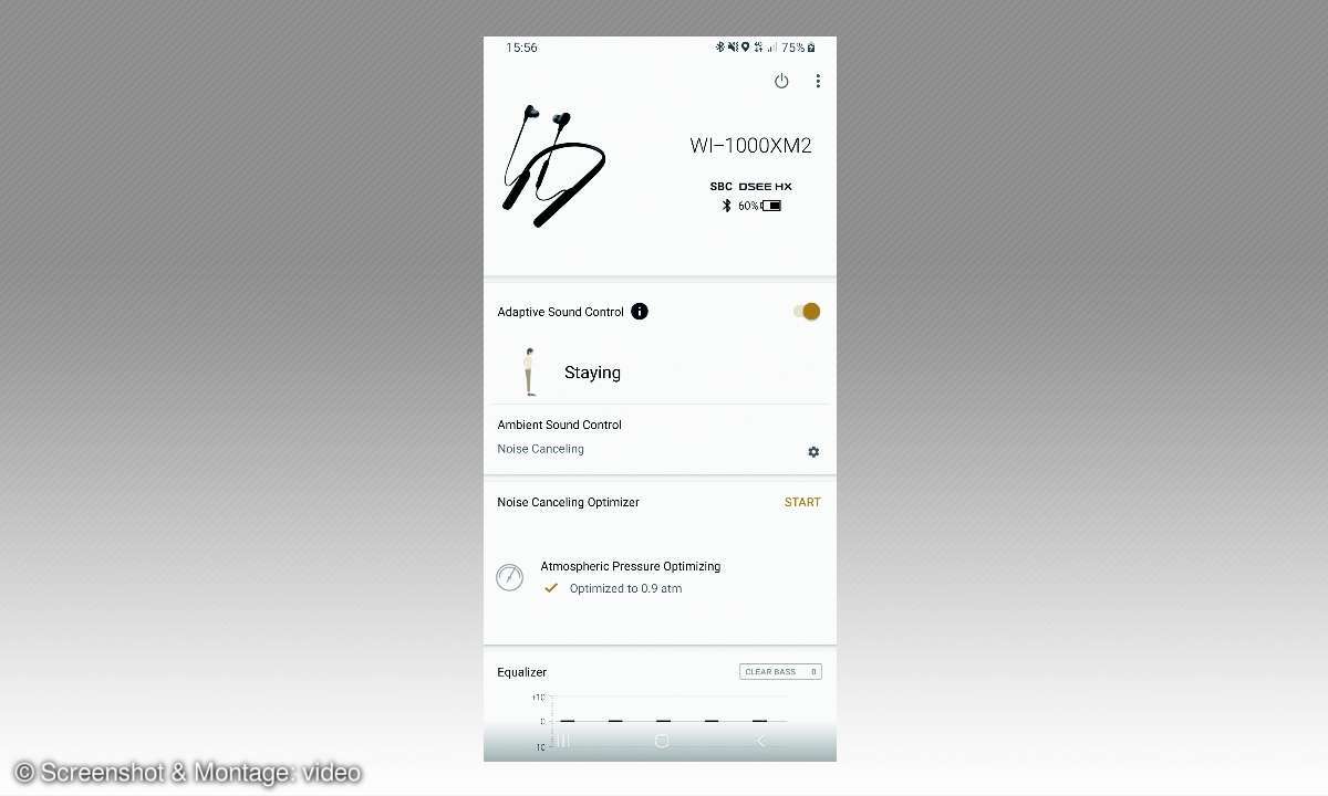 Sony WI-1000XM2 im Test - App Screenshot