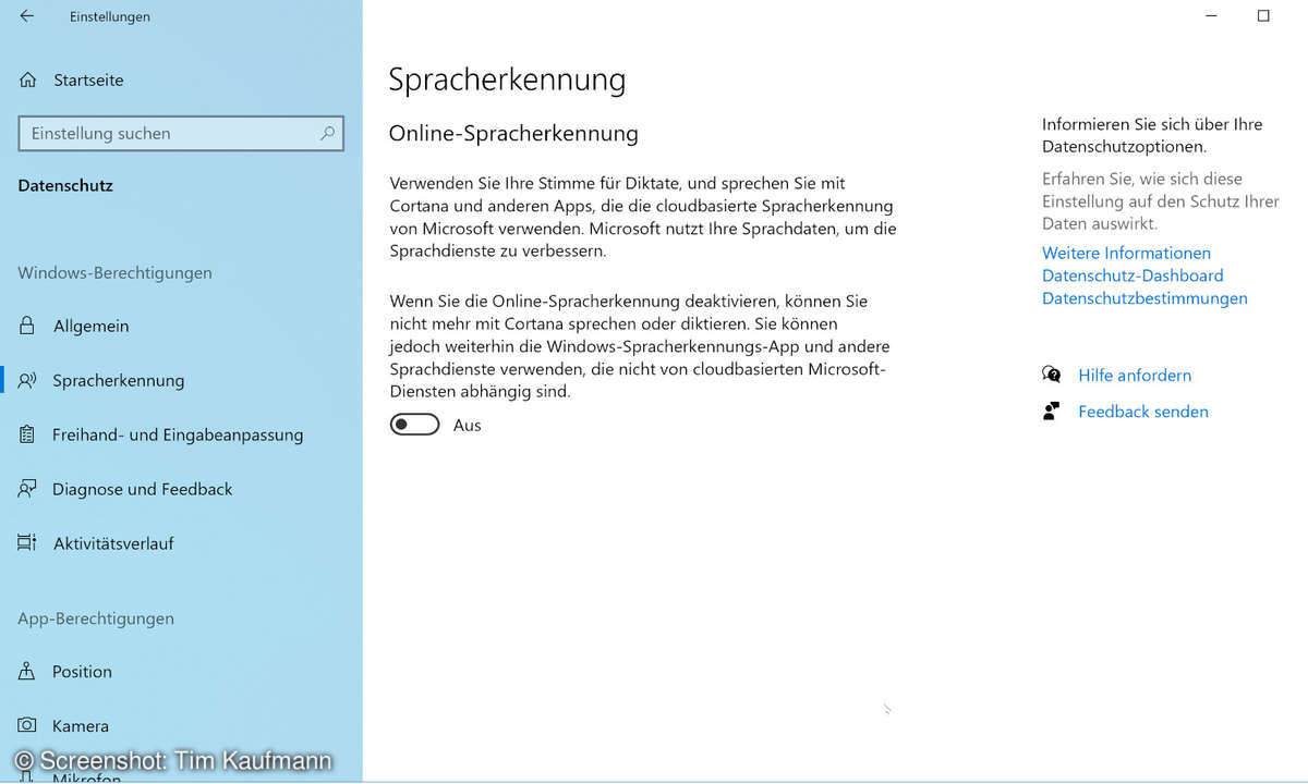 Windows Einstellungen Spracherkennung