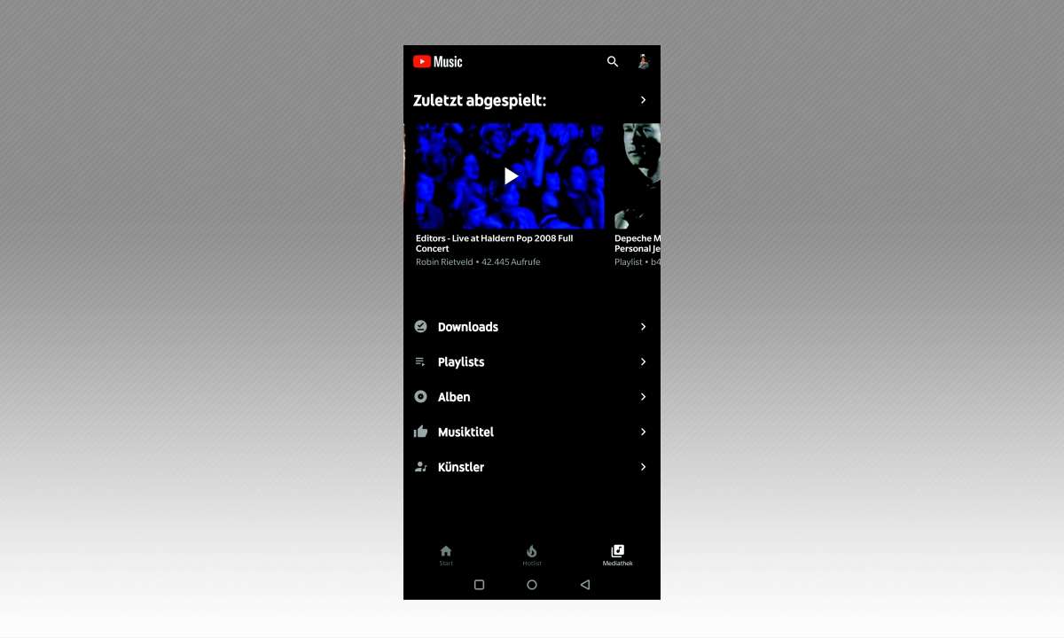 Musikstreaming-Dienste im Vergleich: Youtube Music Screenshot