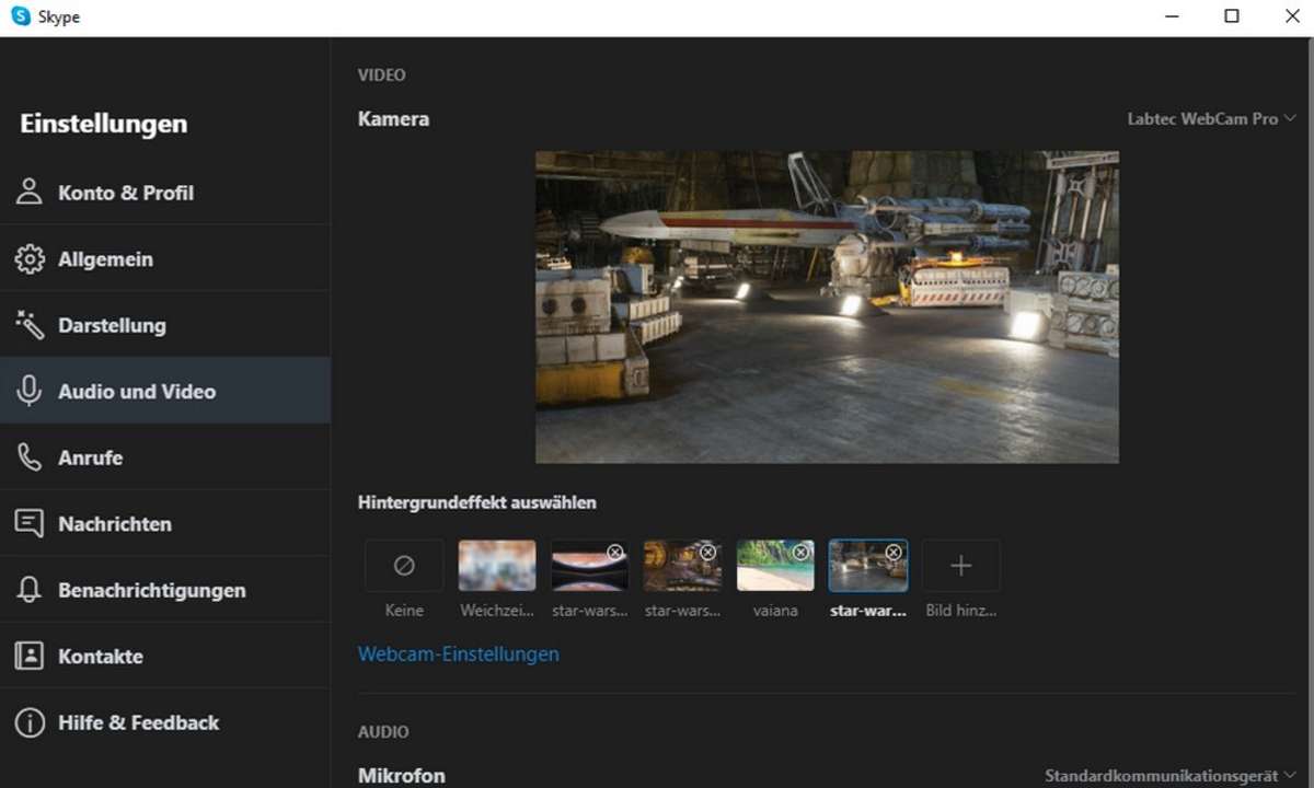 skype video hintergrund aendern