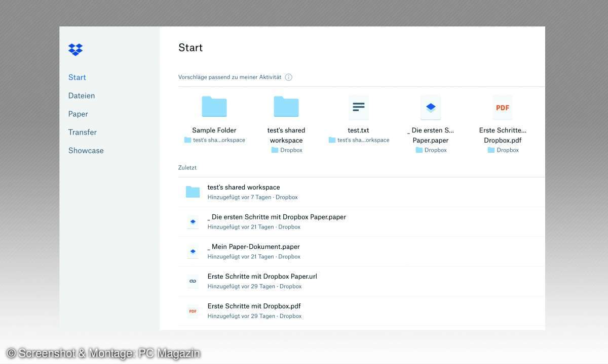 Business-Cloud-Dienst: Dropbox Business Screenshot