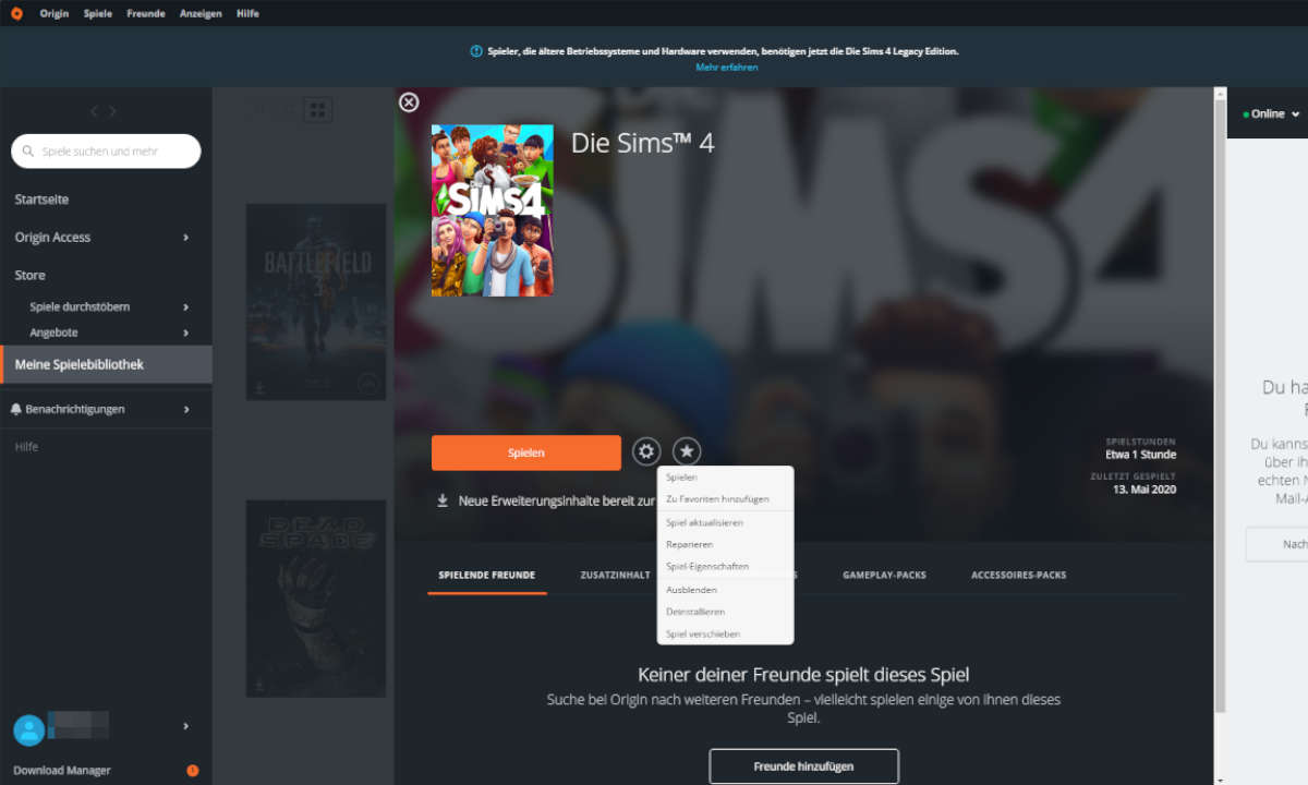 Sims 4 Einstellungen