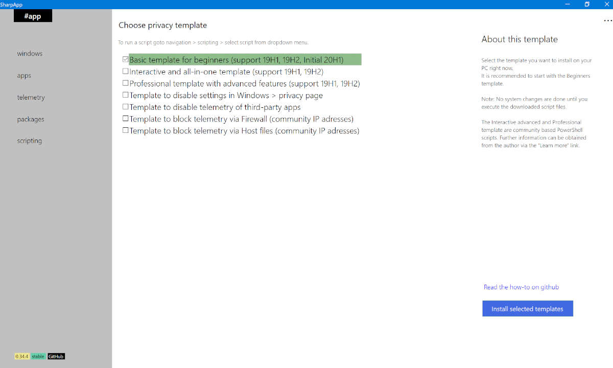 Windows SharpApp Basic Template