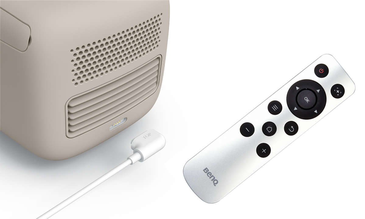 BenQ GS2 im Test - Stromkabel, Anschluss und Bernbedienung