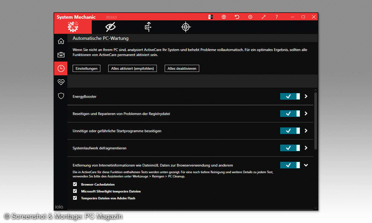 8 System-Tools für Windows im Vergleich - iolo Screenshot