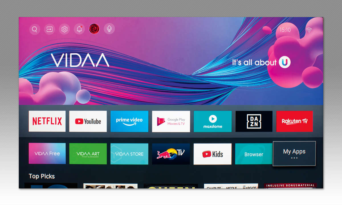 Hisense H65U8QF im Test - Menü Screenshot