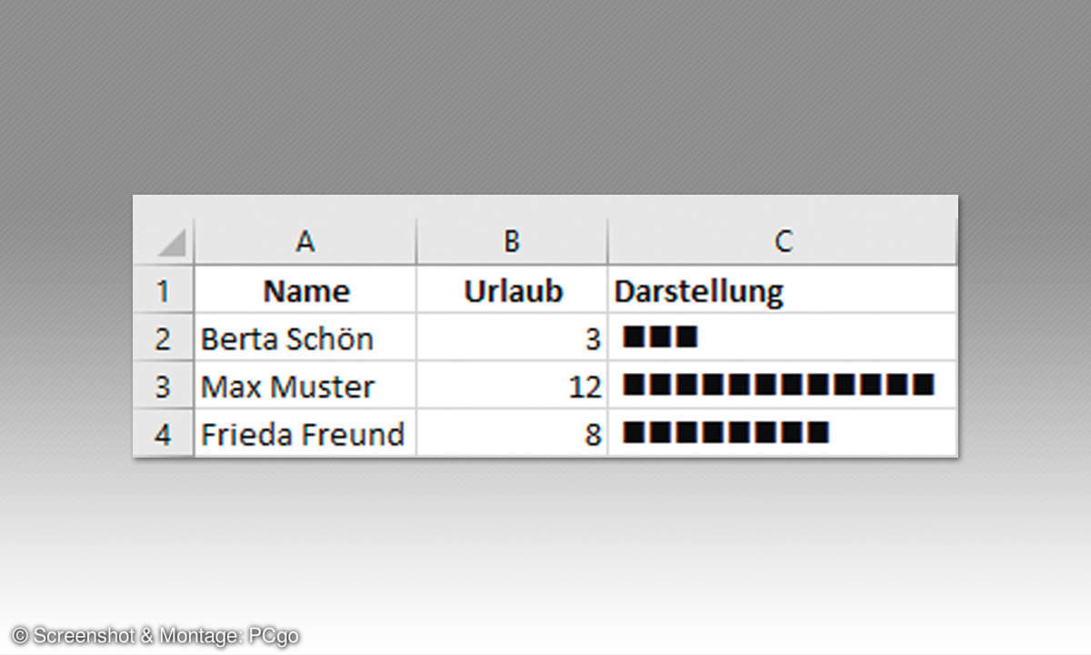 Excel-Funktionen: 5. Wie vervielfältige ich Zeichen?
