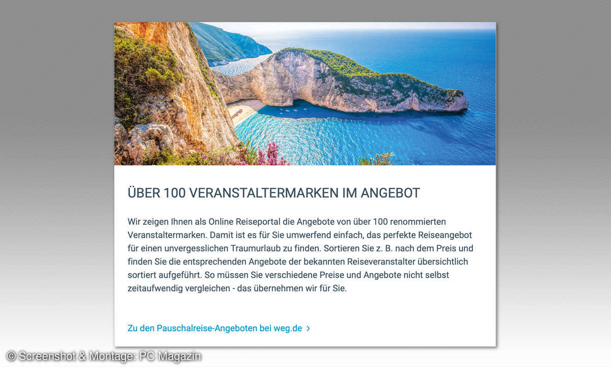 Online-Reiseportale im Vergleich: Wer bietet den besten Service? - Weg.de Screenshot Portale ähneln