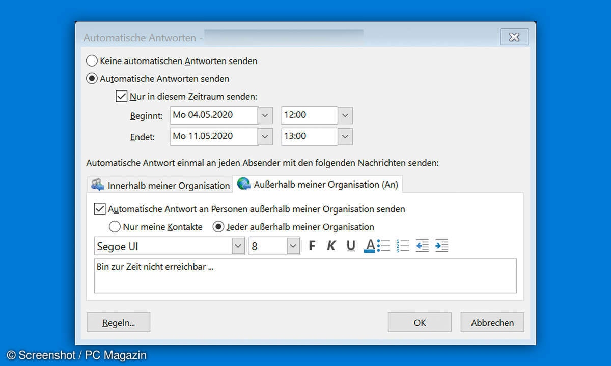 outlook automatische antworten senden