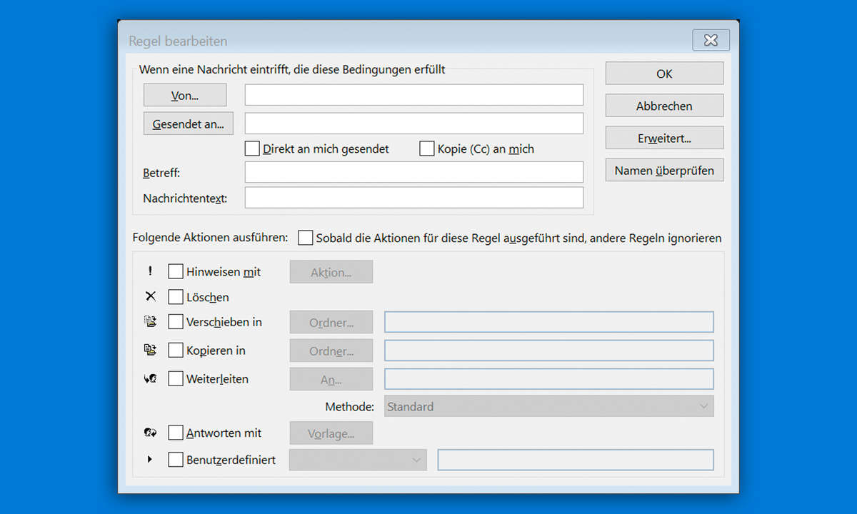 outlook regeln automatische beantwortung