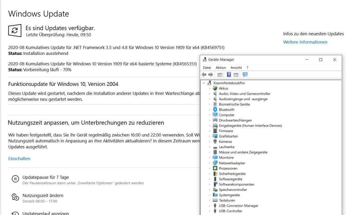 Windows 10: Geräte-Manager vs. Update-Einstellungen