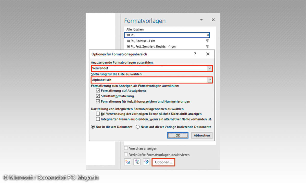Texte mit Format in Microsoft Word