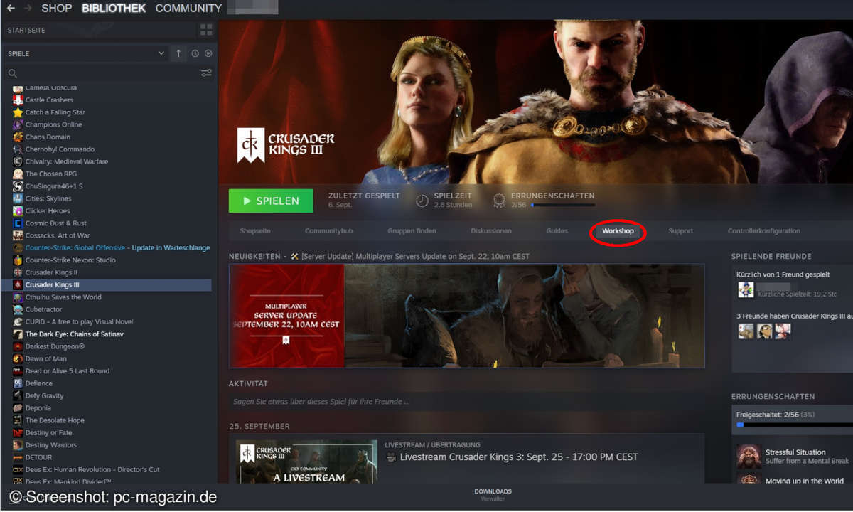Steam CK3 Mods installieren