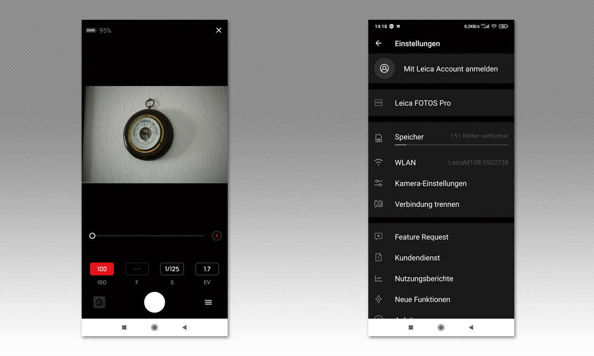 Leica M10-R im Test - Screenshots WLAN-Verbindung