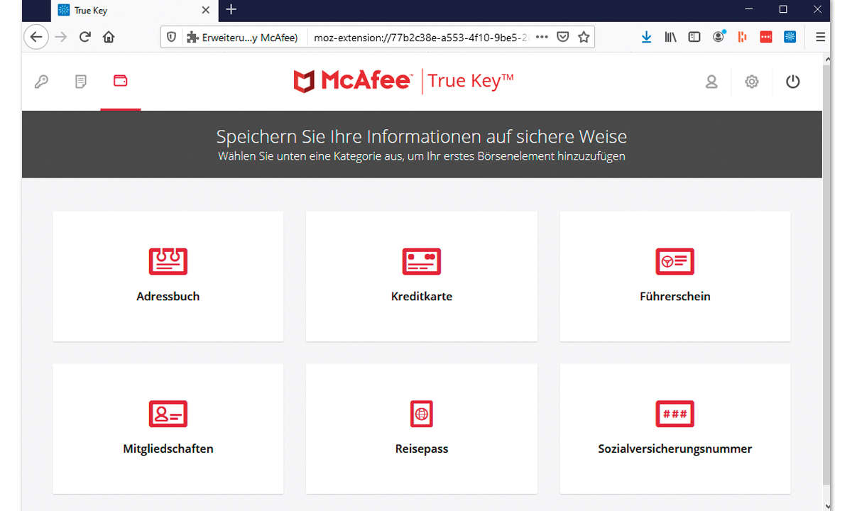 Passwort-Manager im Vergleich: Screenshot True Key