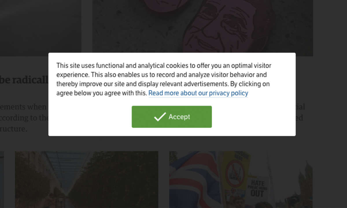 Cookies: Definition, Gefahren, Einstellungen - einfach erklärt! - Screenshot Cookie-Wall