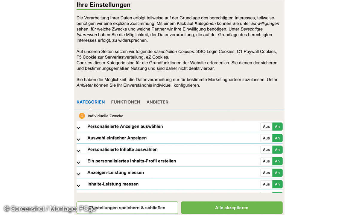 Cookies: Definition, Gefahren, Einstellungen - einfach erklärt! - Cookie-Auswahl Westfalen-Blatt Screenshot