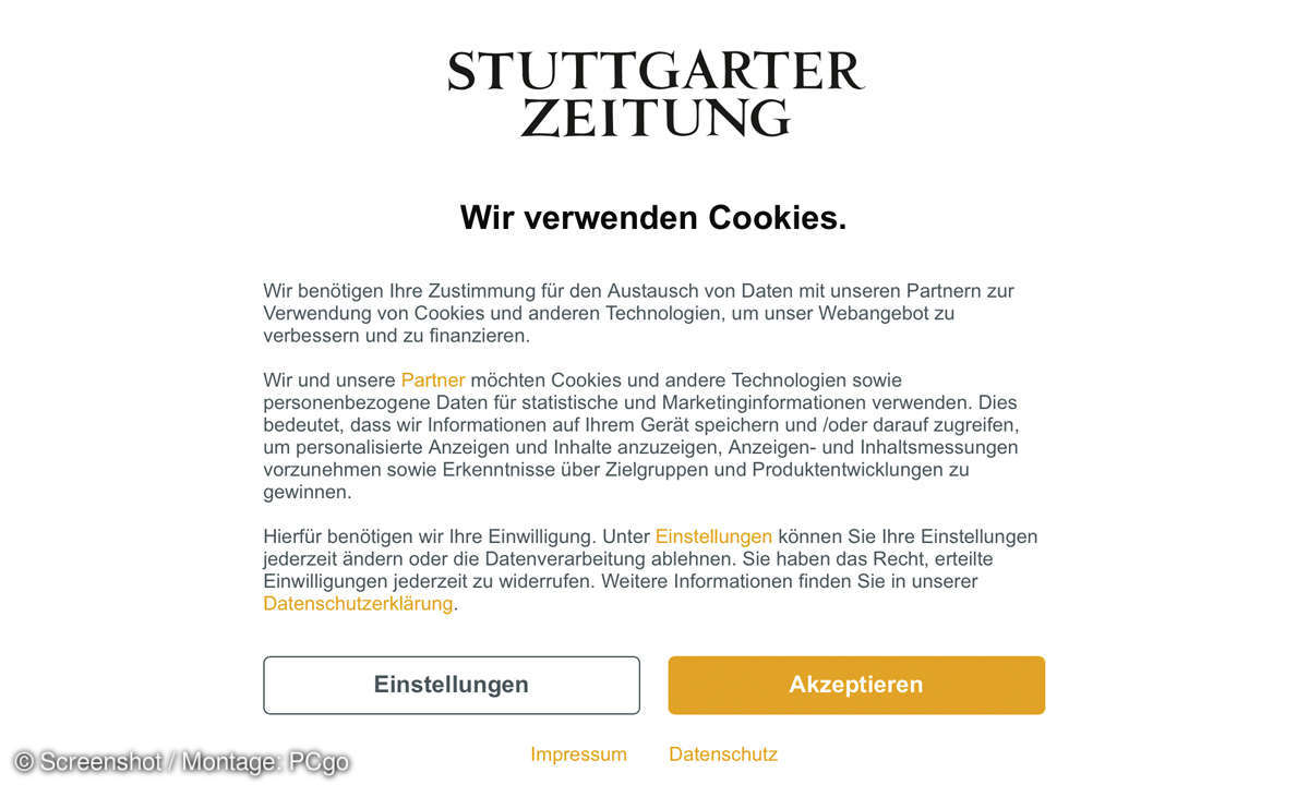 Cookies: Definition, Gefahren, Einstellungen - einfach erklärt! - Stuttgarter Zeitung cookies Hinweis Screenshot