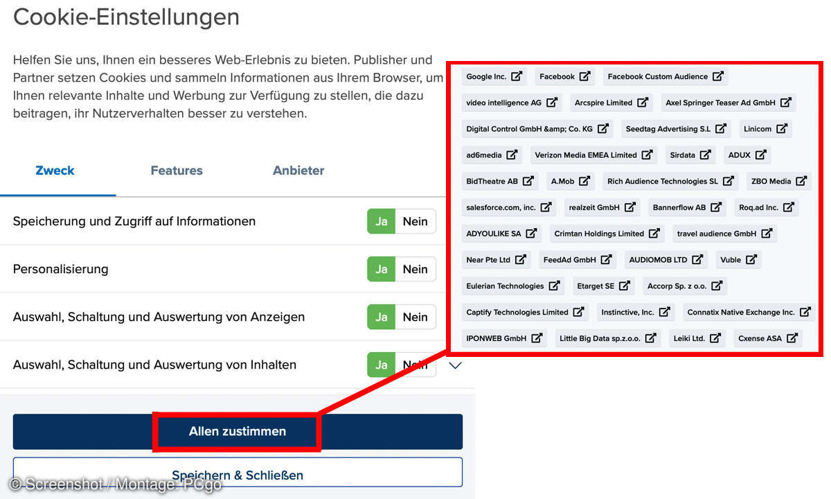 Cookies: Definition, Gefahren, Einstellungen - einfach erklärt! - Screenshot Morgenpost Cookies Einstellungen