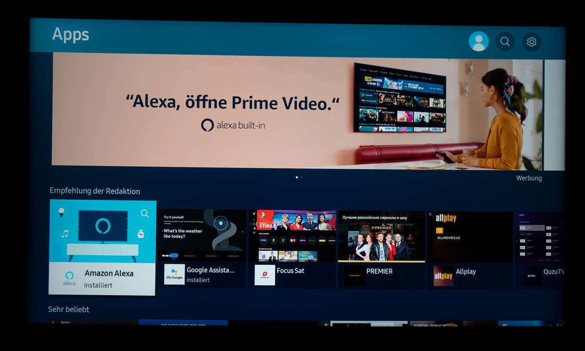 Samsung Gq65Q70T im Test - Screenshot App Alexa