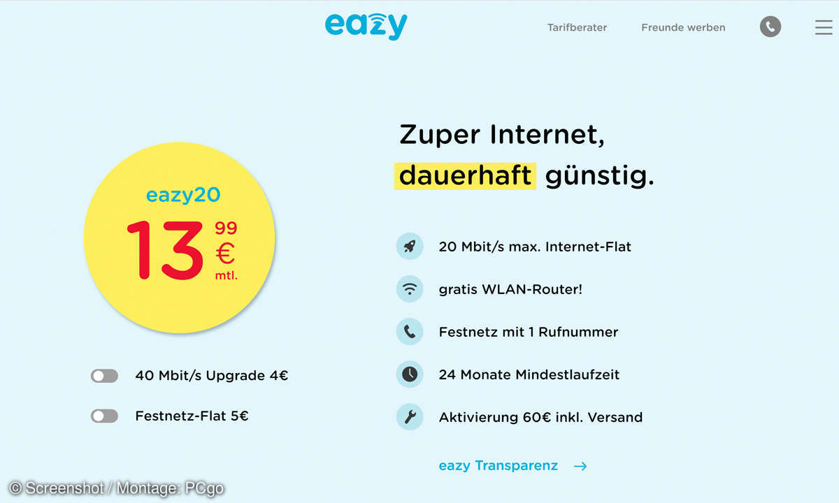 Breitband Tarif-Check 2021 - Eazy Screenshot