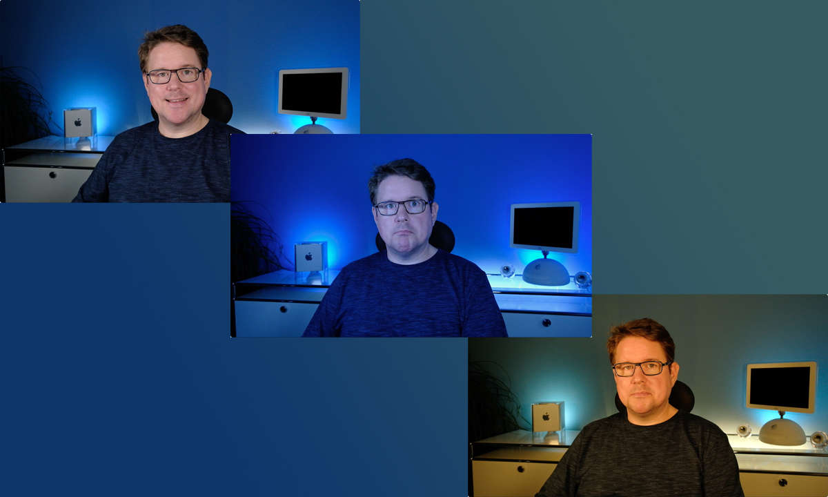 Der erfolgreiche Weißabgleich (oben links) macht den Unterschied zwischen unechten und realistischen Hauttönen.