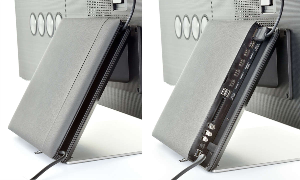Samsung GQ75QN900A im Test - Anschlussbox