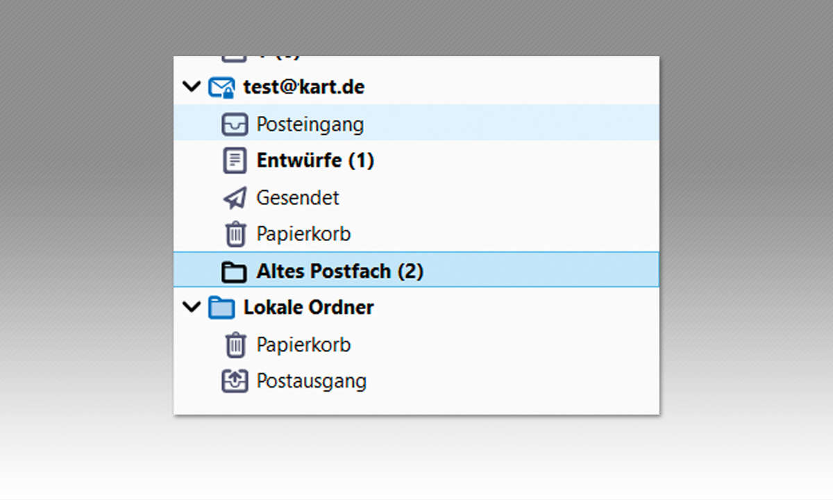 E-Mail-Postfach eifach umziehen: Screenshot - Neues Konto, alte E-Mails