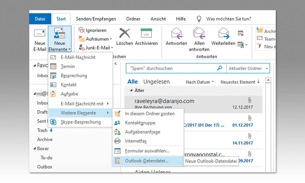 E-Mail-Postfach einfach umziehen: Outlook PST-Datei sichern