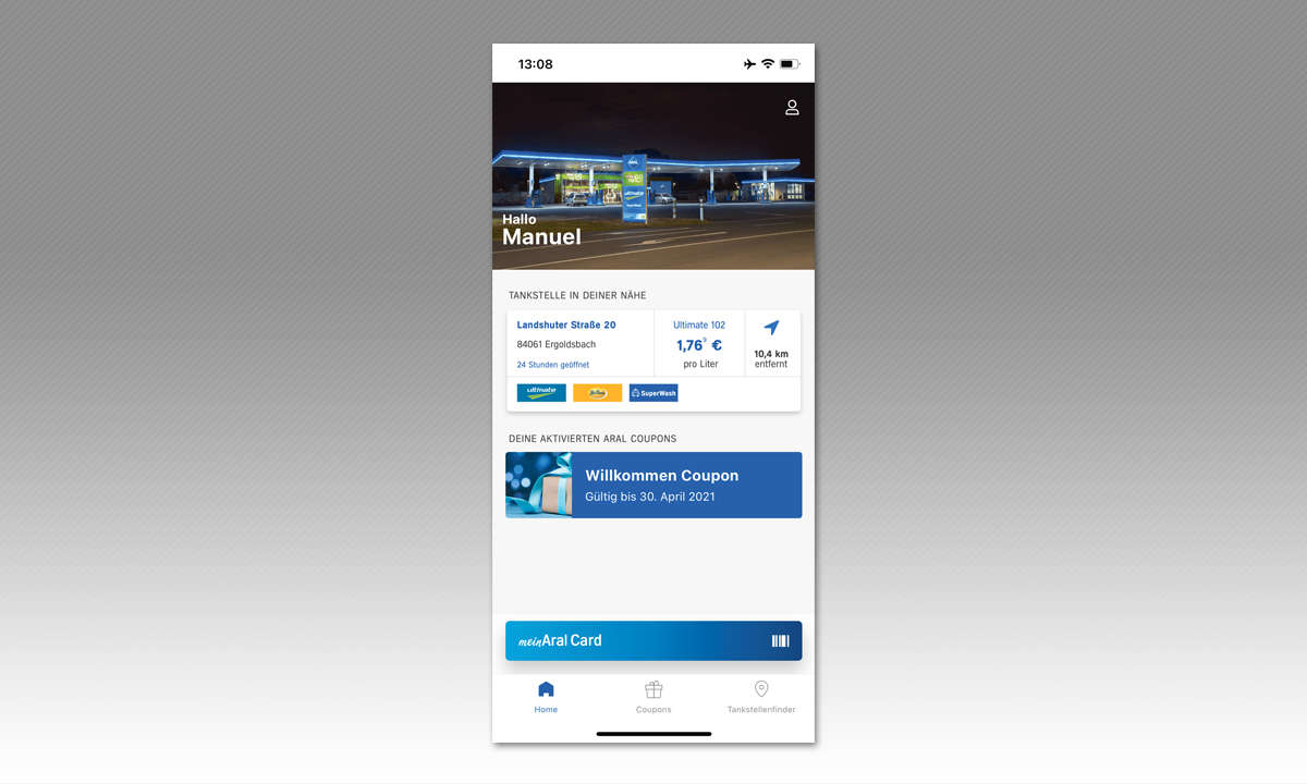 Tank-Apps: Screenshot meinAral