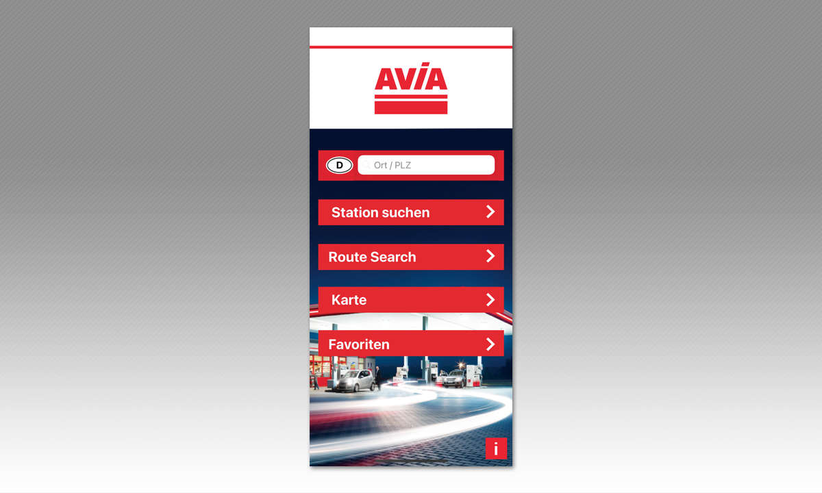 Tank-Apps: Screenshot Avia Tankstellenverzeichnis