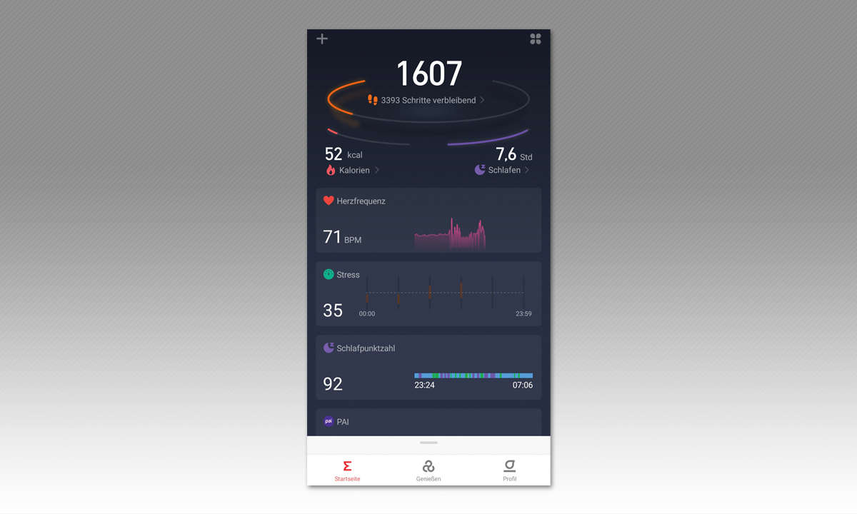 Amazfit GTR 2e im Test - Screenshot