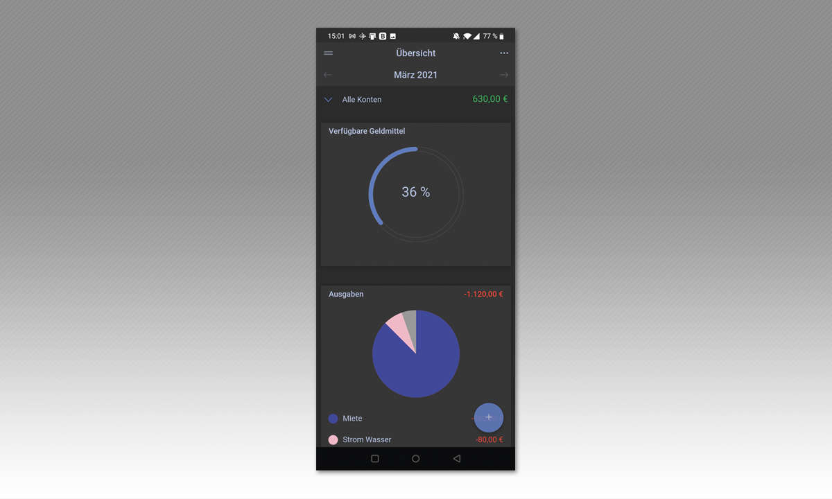 Haushaltsbuch-Apps im Test: Screenshot Say Money