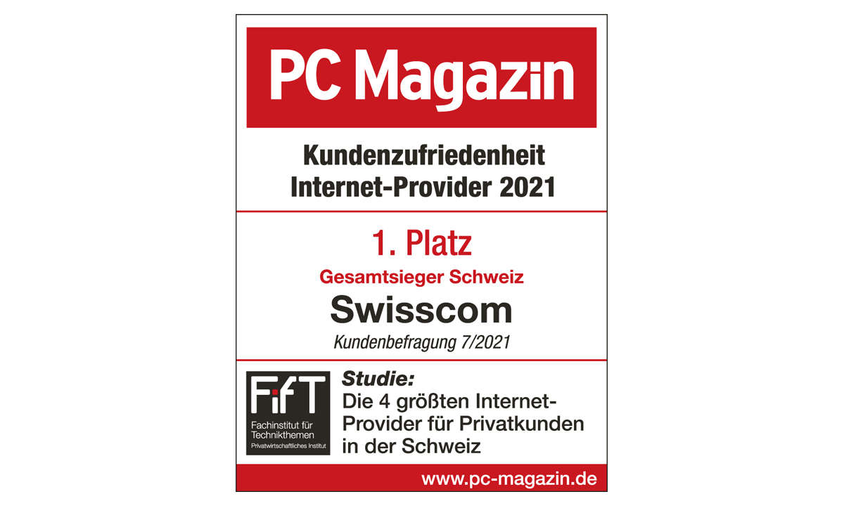 Kundenbarometer Internet-Provider 2021: Gesamtsieger in der Schweiz ist