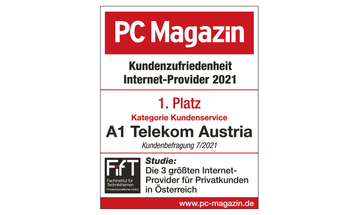 Kundenbarometer Internet-Provider 2021Österreich: ​Sieger in der Kategorie Kundenservice ist