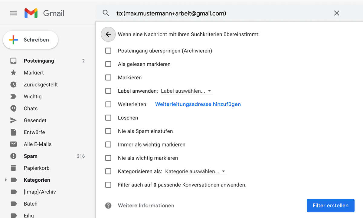Gmail Alias erstellen