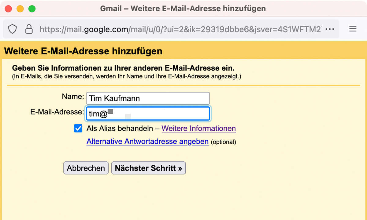 Gmail Alias erstellen