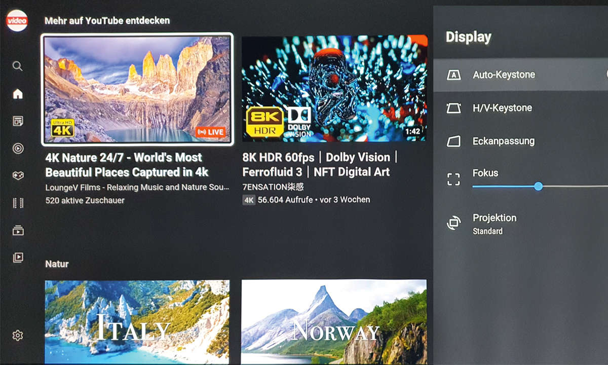 Epson EF-12 im Test: Screenshot Setup