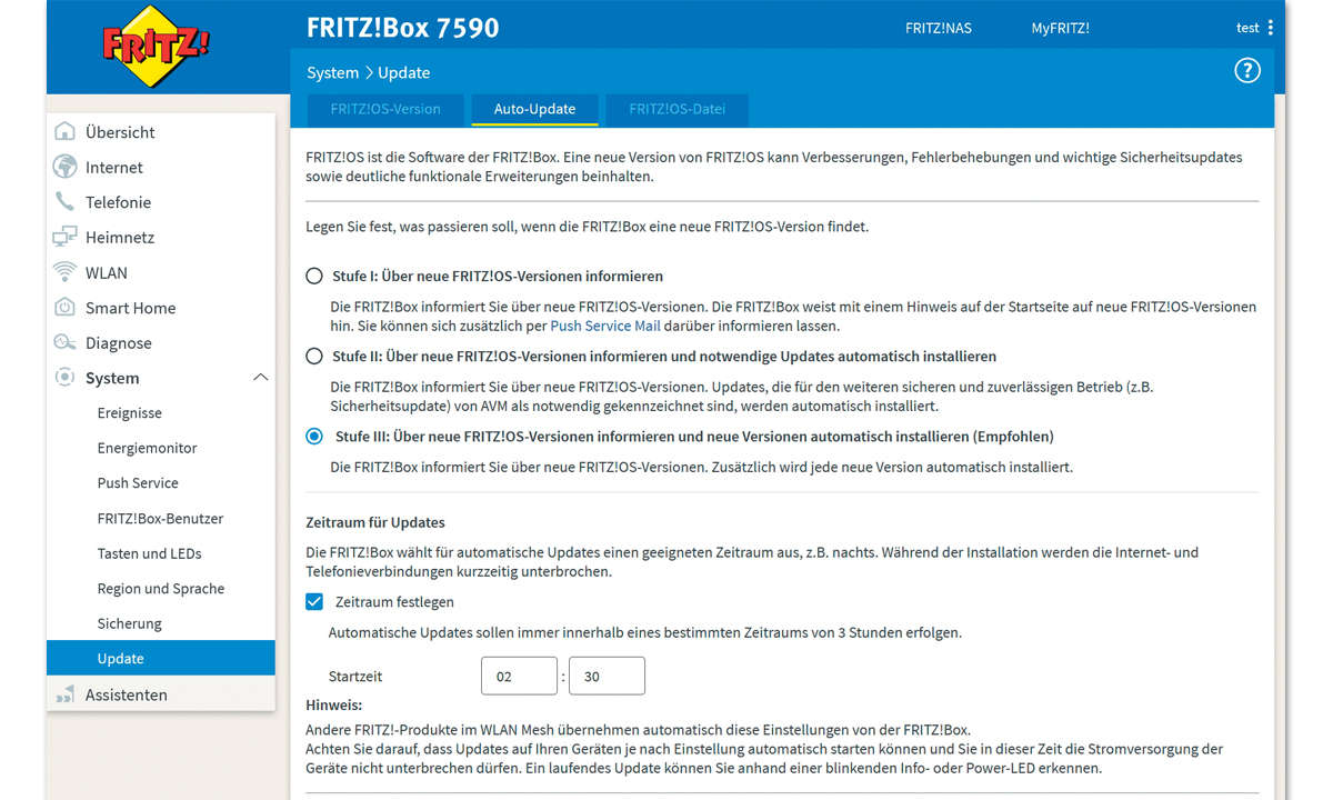 Fritzbox Update 2021: Automatische Firmware-Update Screenshot